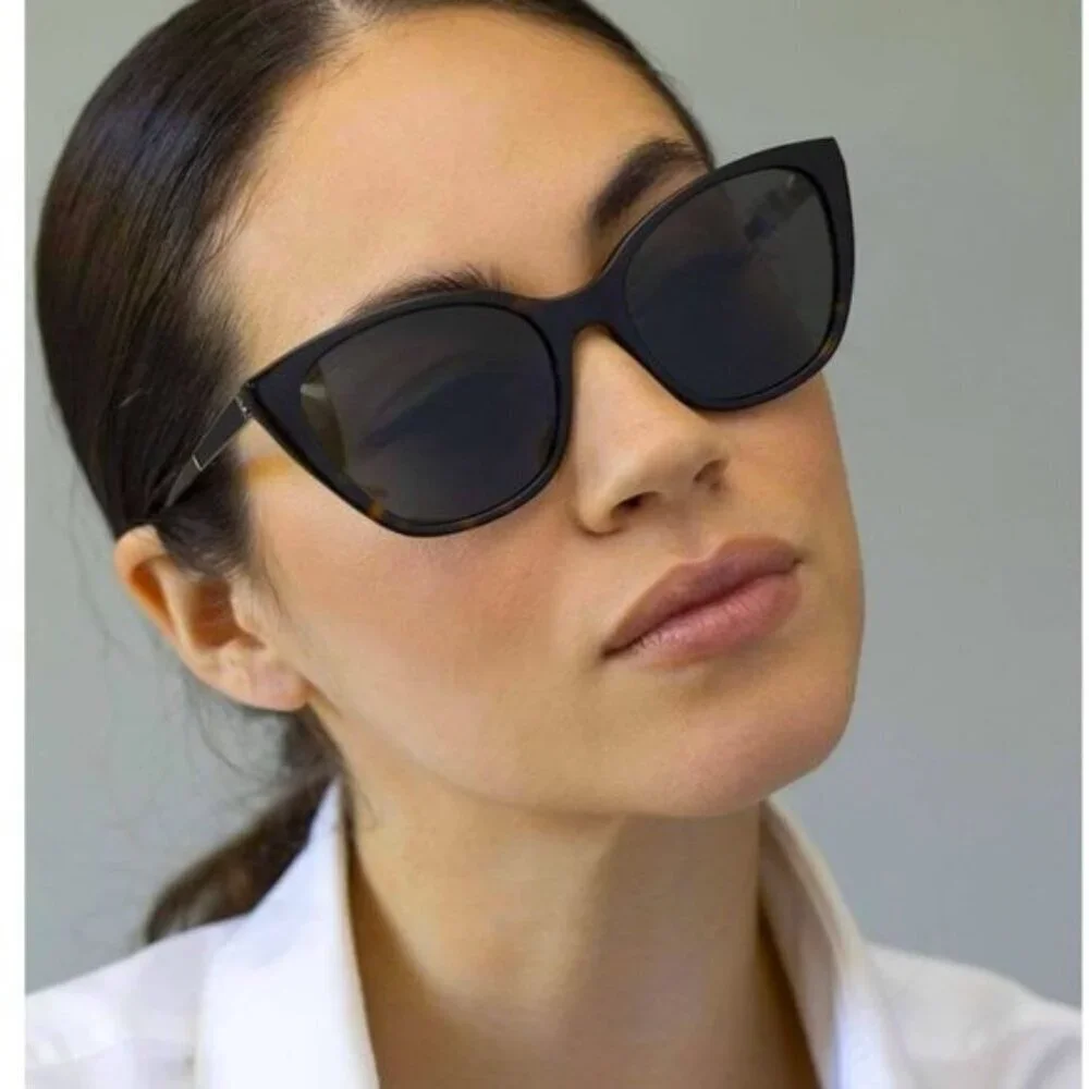 NWT Yves Saint Laurent SLM69-002 Black 56mm Sunglasses - Picture 2 of 12